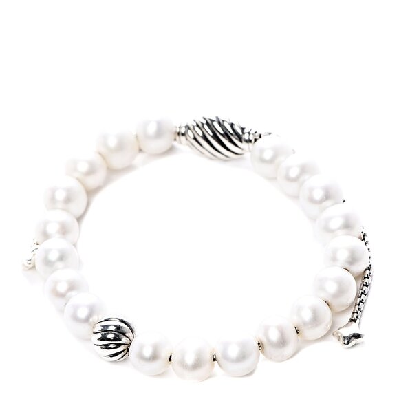 DAVID YURMAN Sterling Silver Pearl 8mm Spiritual Bead Bracelet - Picture 1 of 1